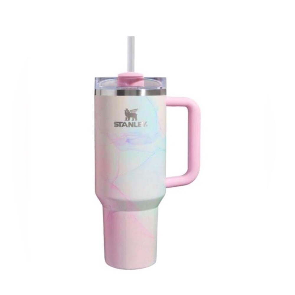Stanley Flowstate Quencher H2.0 Tumbler 40 oz Target Limited Pink Marble Swirl